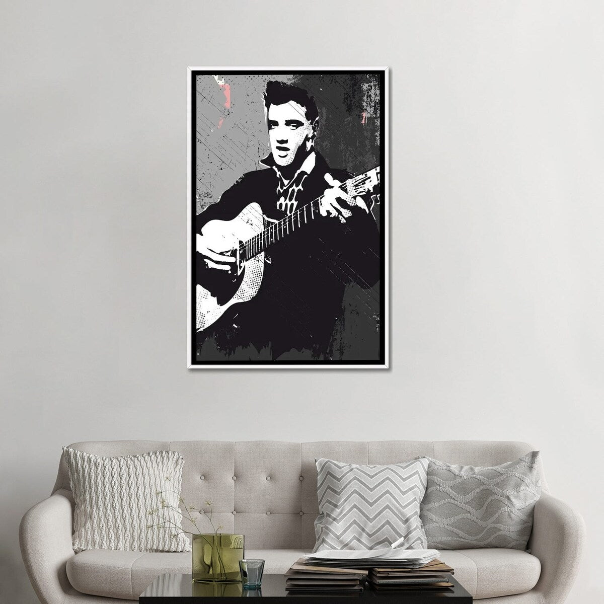 iCanvas "Elvis Presley Bw Art" by 2Toastdesign Framed Canvas Print