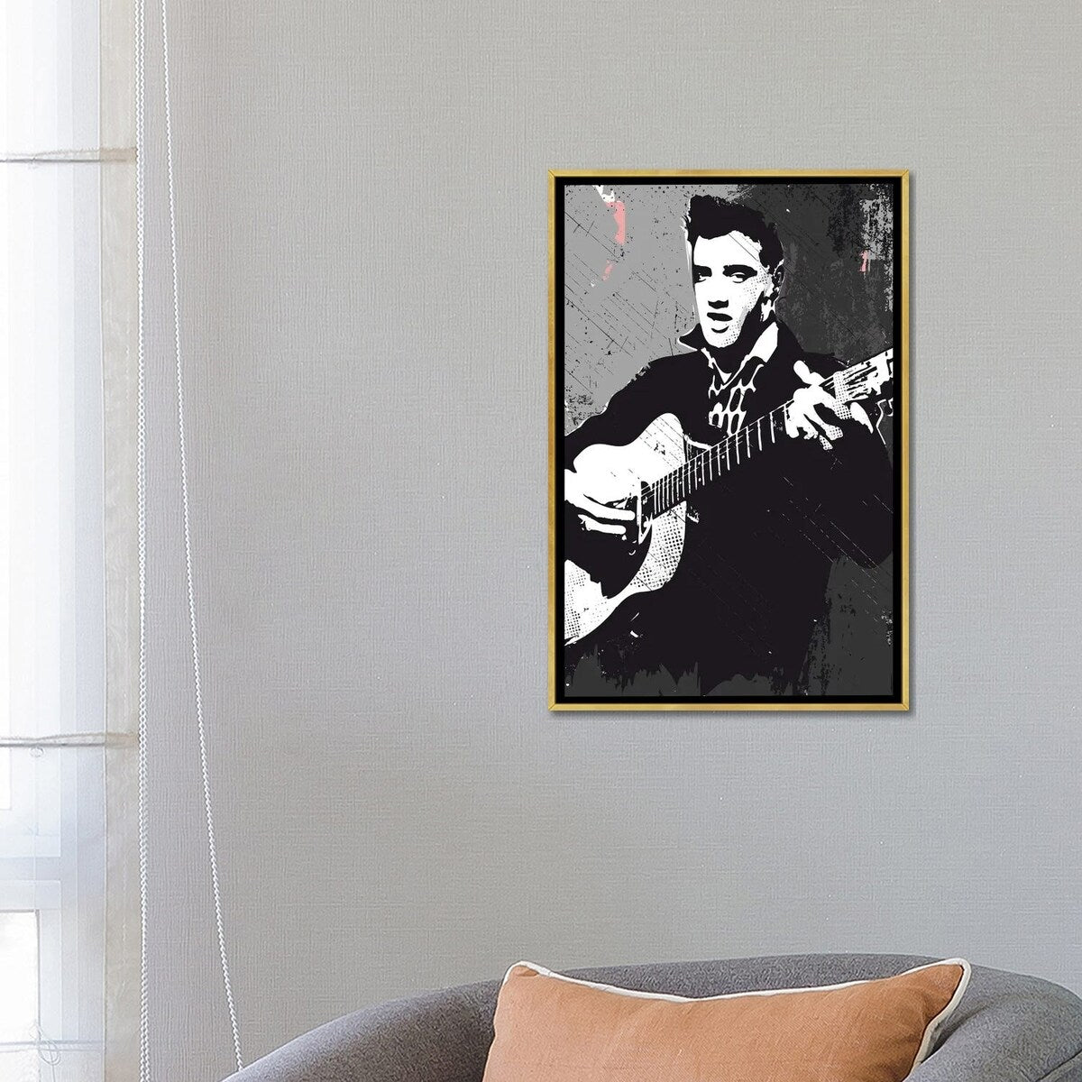 iCanvas "Elvis Presley Bw Art" by 2Toastdesign Framed Canvas Print