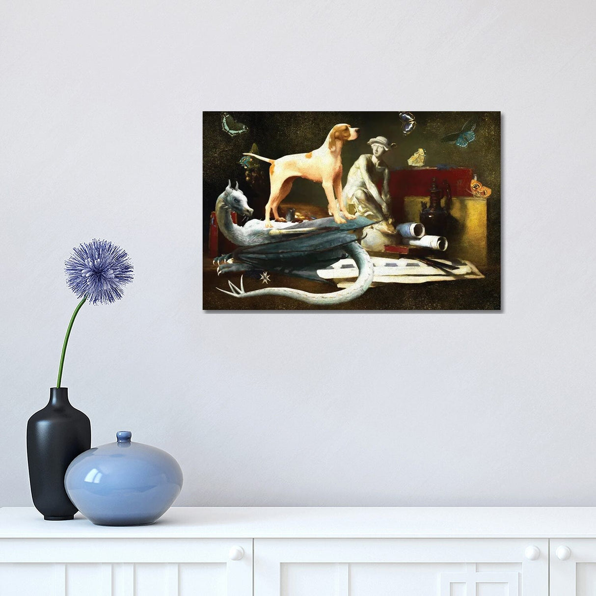 iCanvas "English Pointer And Dragon" by Nobility Dogs Canvas Print