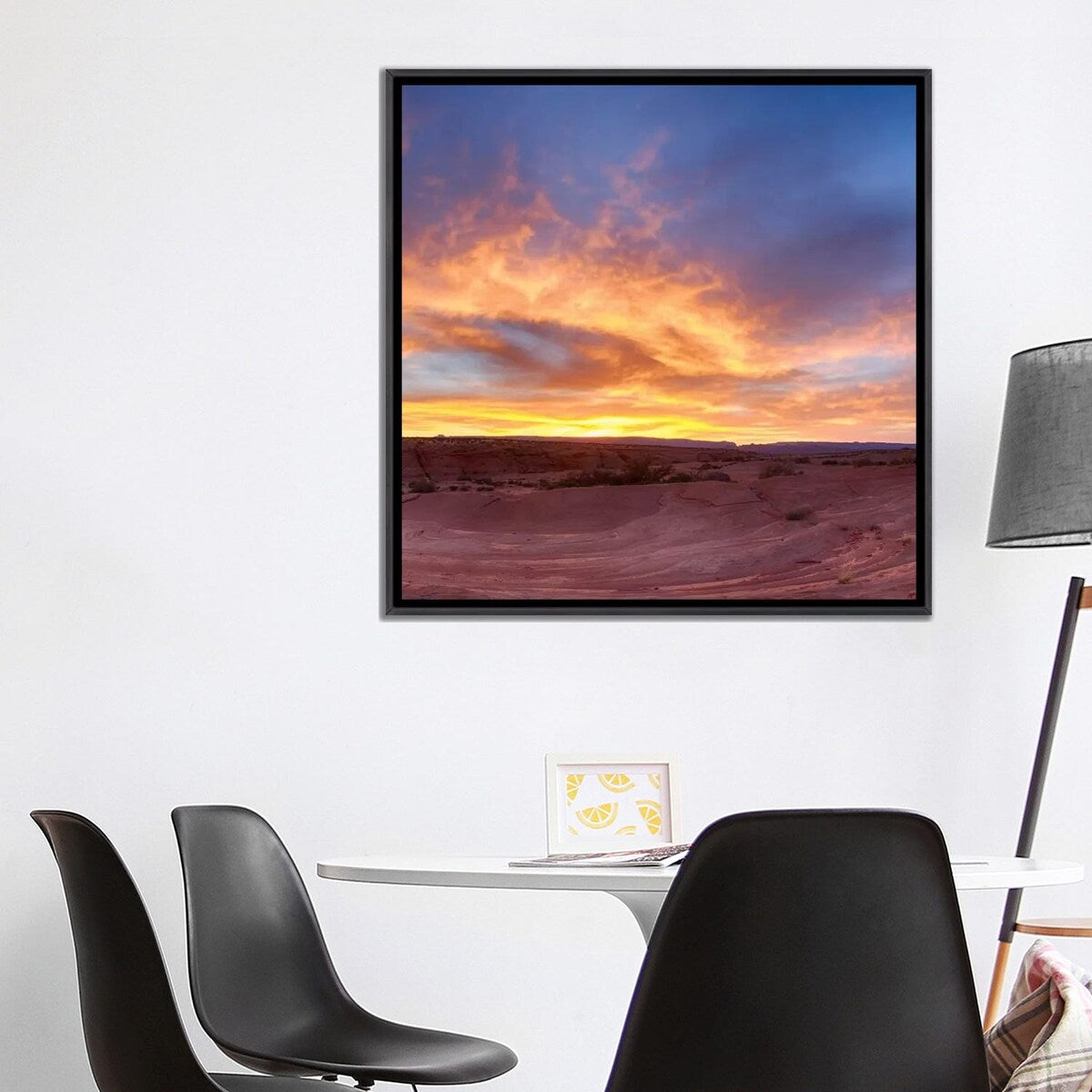 iCanvas "Fire, part 2 of 3" by Moises Levy Framed