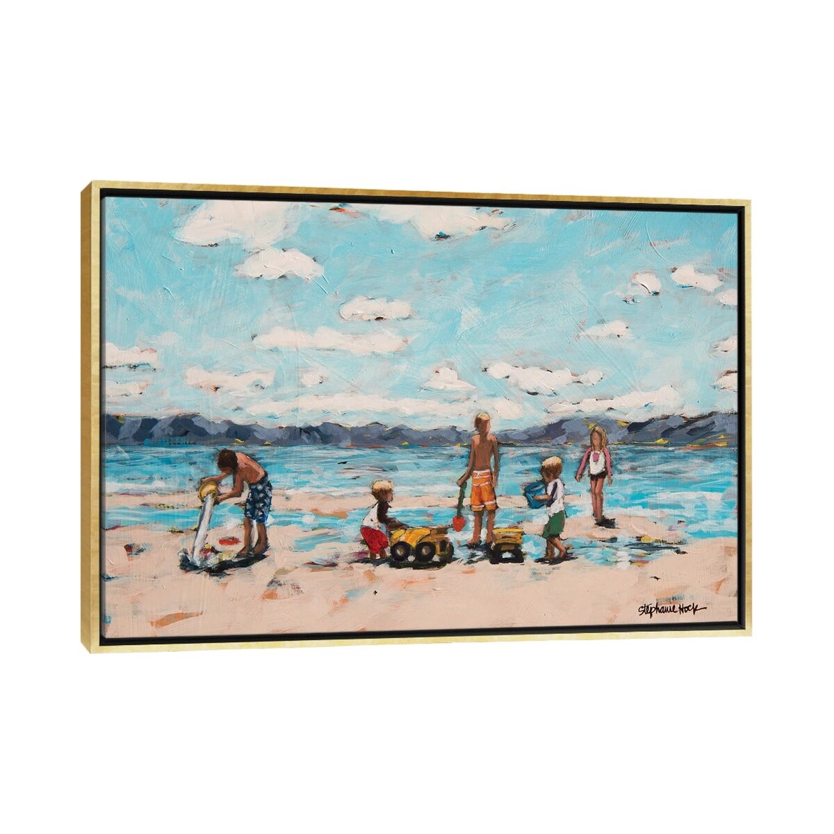 iCanvas "Five Little Ducks" by Stephanie Hock Framed Canvas Print