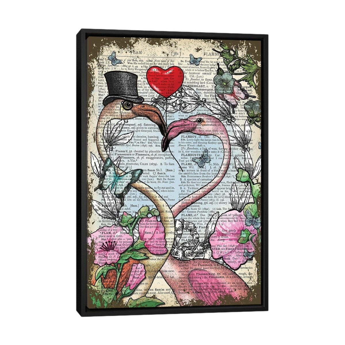 iCanvas "Flamingos In Love" by In the Frame Shop Framed