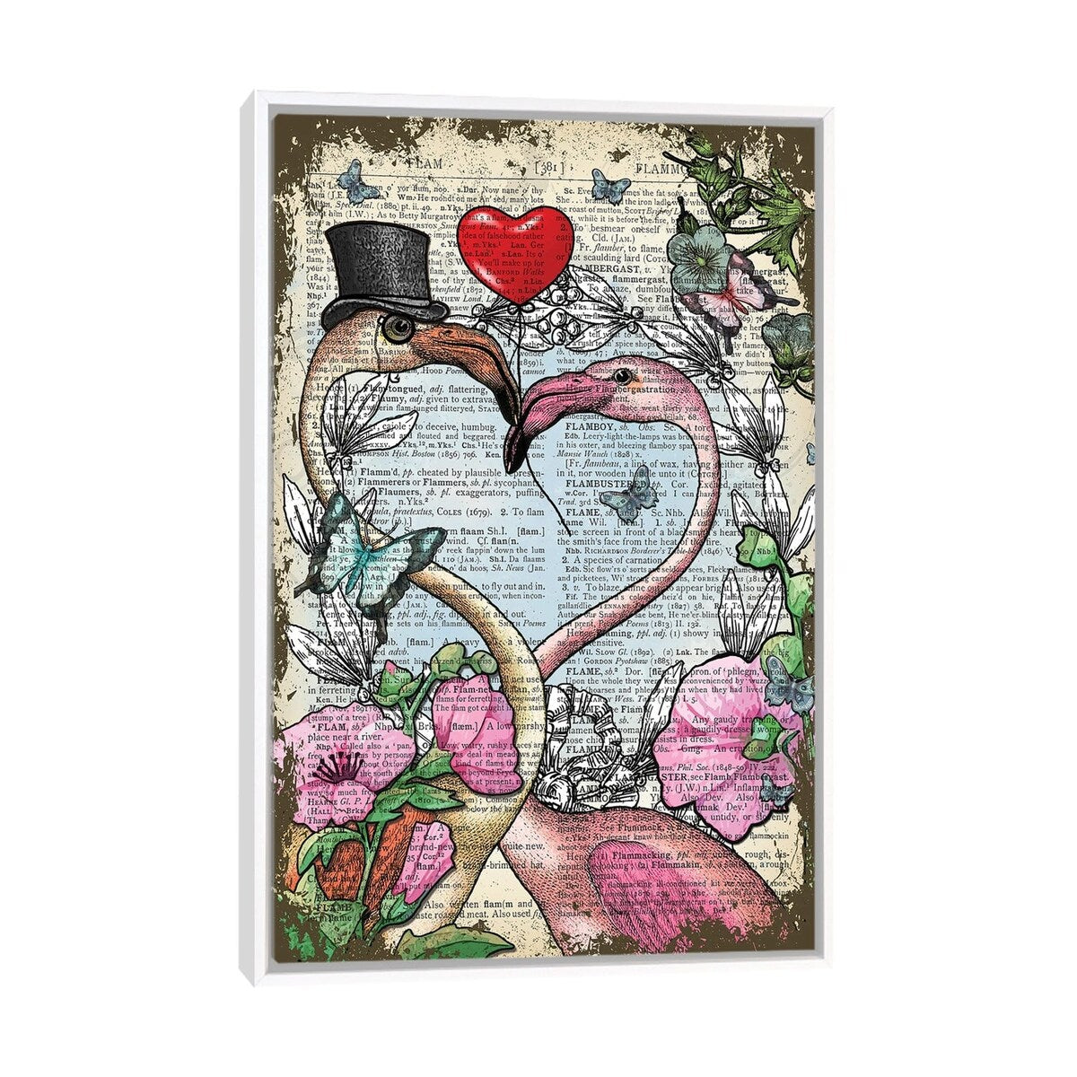 iCanvas "Flamingos In Love" by In the Frame Shop Framed