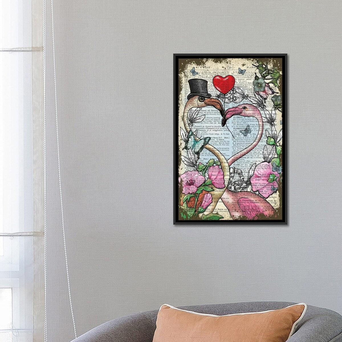 iCanvas "Flamingos In Love" by In the Frame Shop Framed