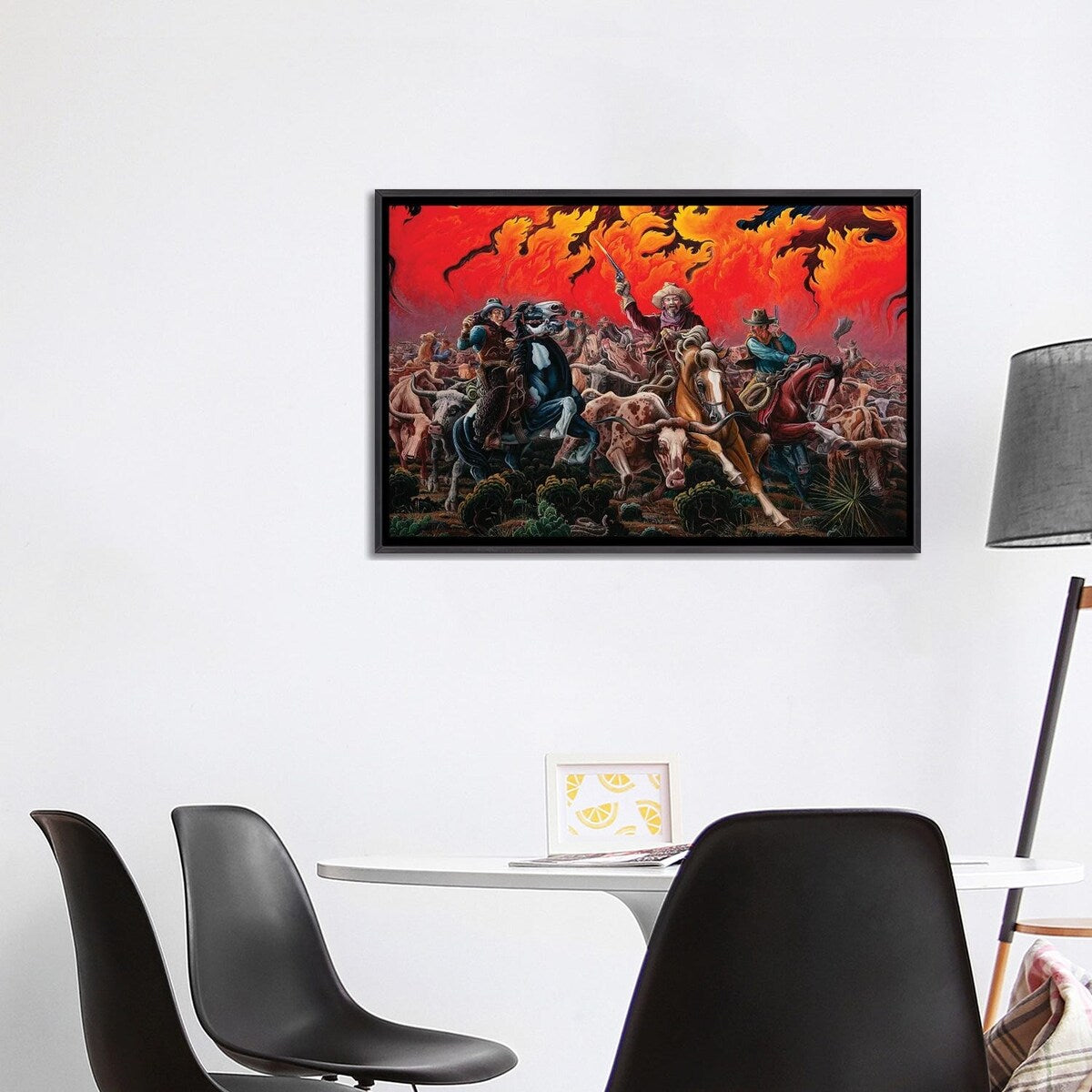 iCanvas "Fleeing Hell's Fury - Range Fire" by Kim Douglas Wiggins Framed