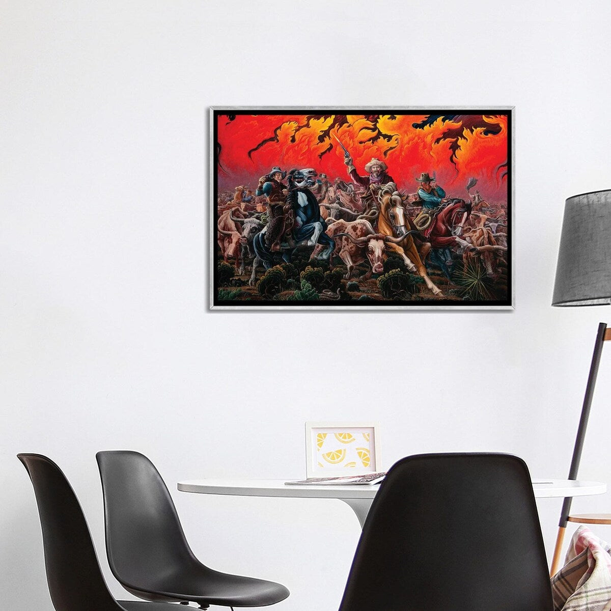 iCanvas "Fleeing Hell's Fury - Range Fire" by Kim Douglas Wiggins Framed