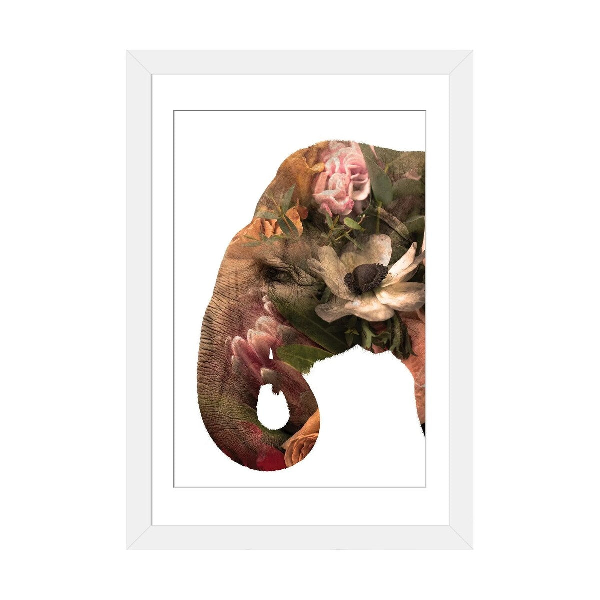 iCanvas "Floral Eelephant" by Jania Sharipzhanova