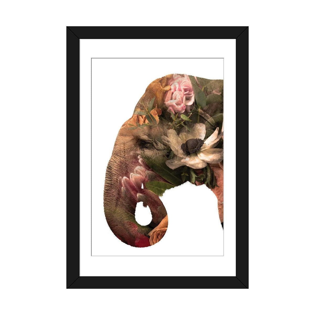 iCanvas "Floral Eelephant" by Jania Sharipzhanova