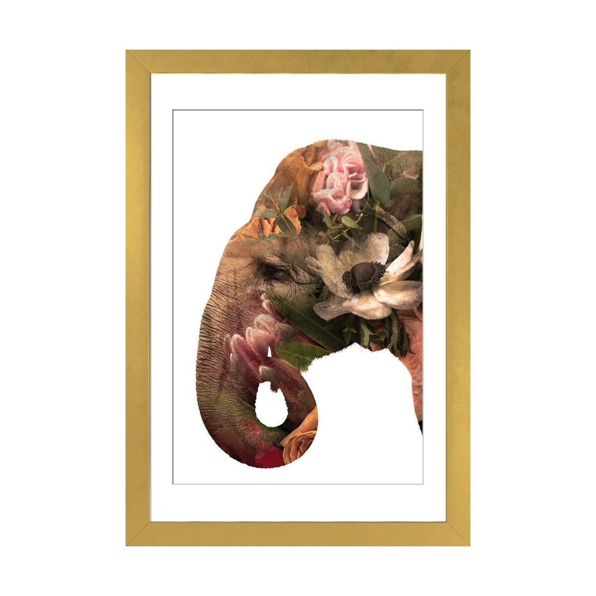 iCanvas "Floral Eelephant" by Jania Sharipzhanova