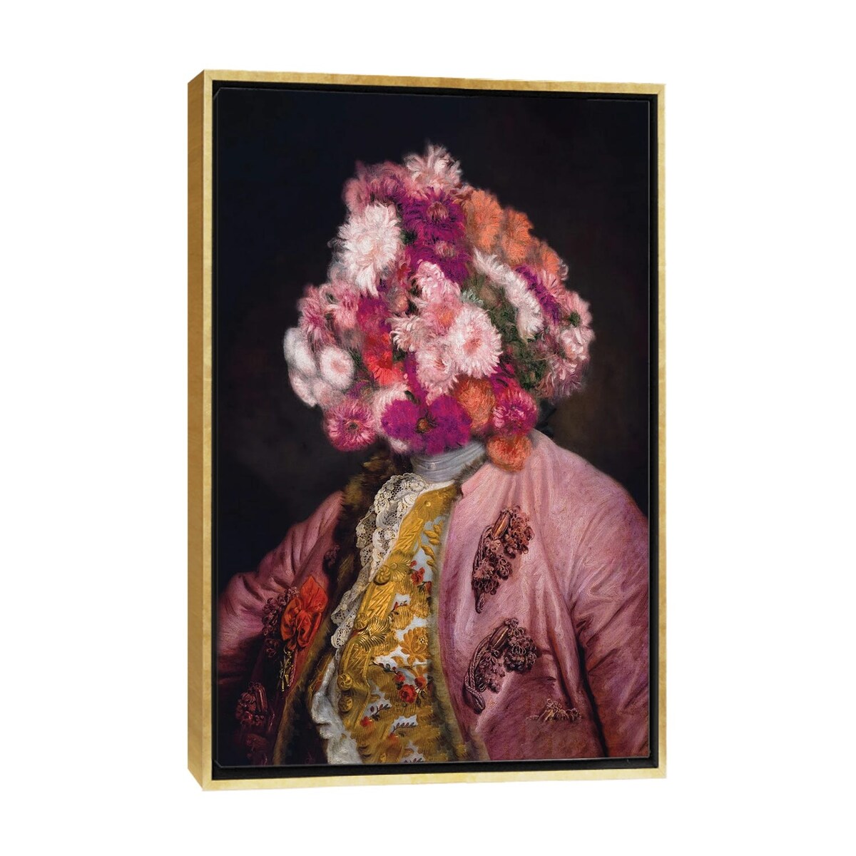 iCanvas "Flower-Headed Noble Portrait" by Bona Fidesa Framed Canvas Print
