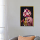 iCanvas "Flower-Headed Noble Portrait" by Bona Fidesa Framed Canvas Print