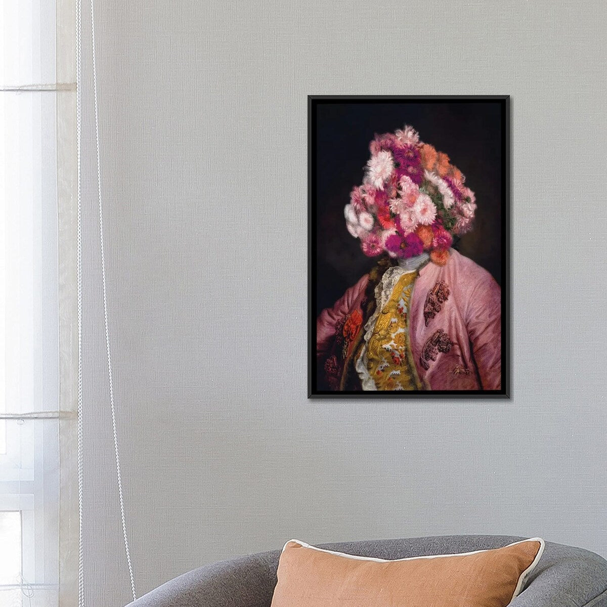 iCanvas "Flower-Headed Noble Portrait" by Bona Fidesa Framed Canvas Print