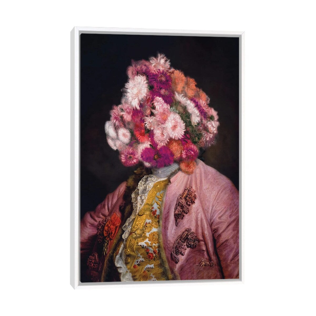 iCanvas "Flower-Headed Noble Portrait" by Bona Fidesa Framed Canvas Print