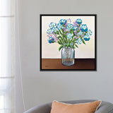 iCanvas "Flowers in Mason Jar" by Helen Janow Miqueo Framed Canvas Print