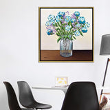 iCanvas "Flowers in Mason Jar" by Helen Janow Miqueo Framed Canvas Print