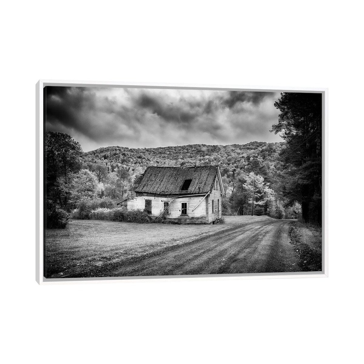 iCanvas "Forgotten Black And White" by Rick Berk Framed Canvas Print