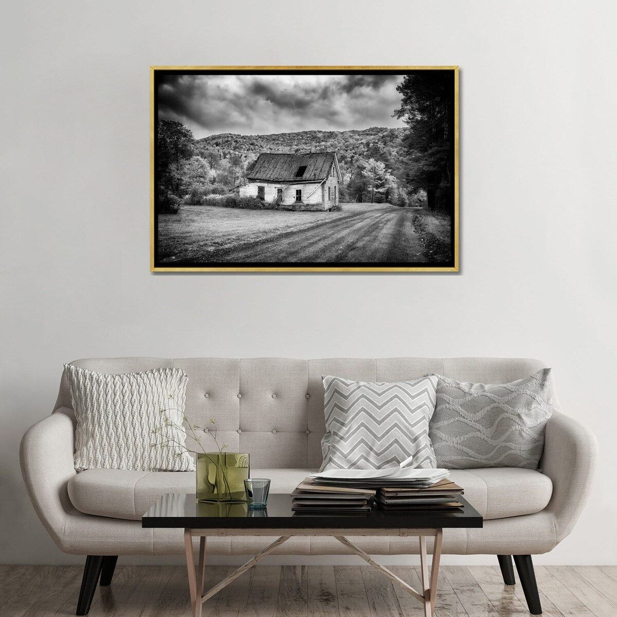 iCanvas "Forgotten Black And White" by Rick Berk Framed Canvas Print