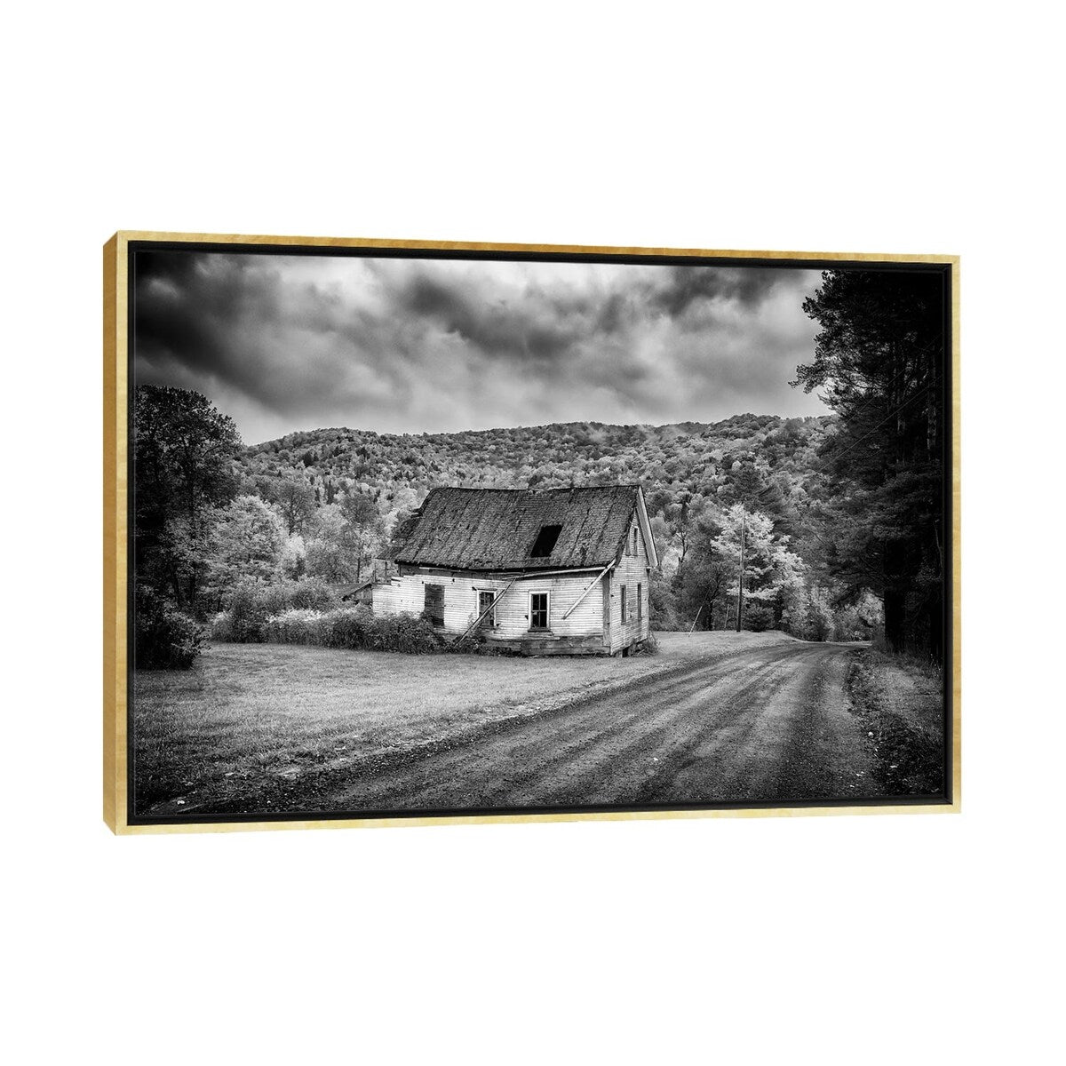 iCanvas "Forgotten Black And White" by Rick Berk Framed Canvas Print