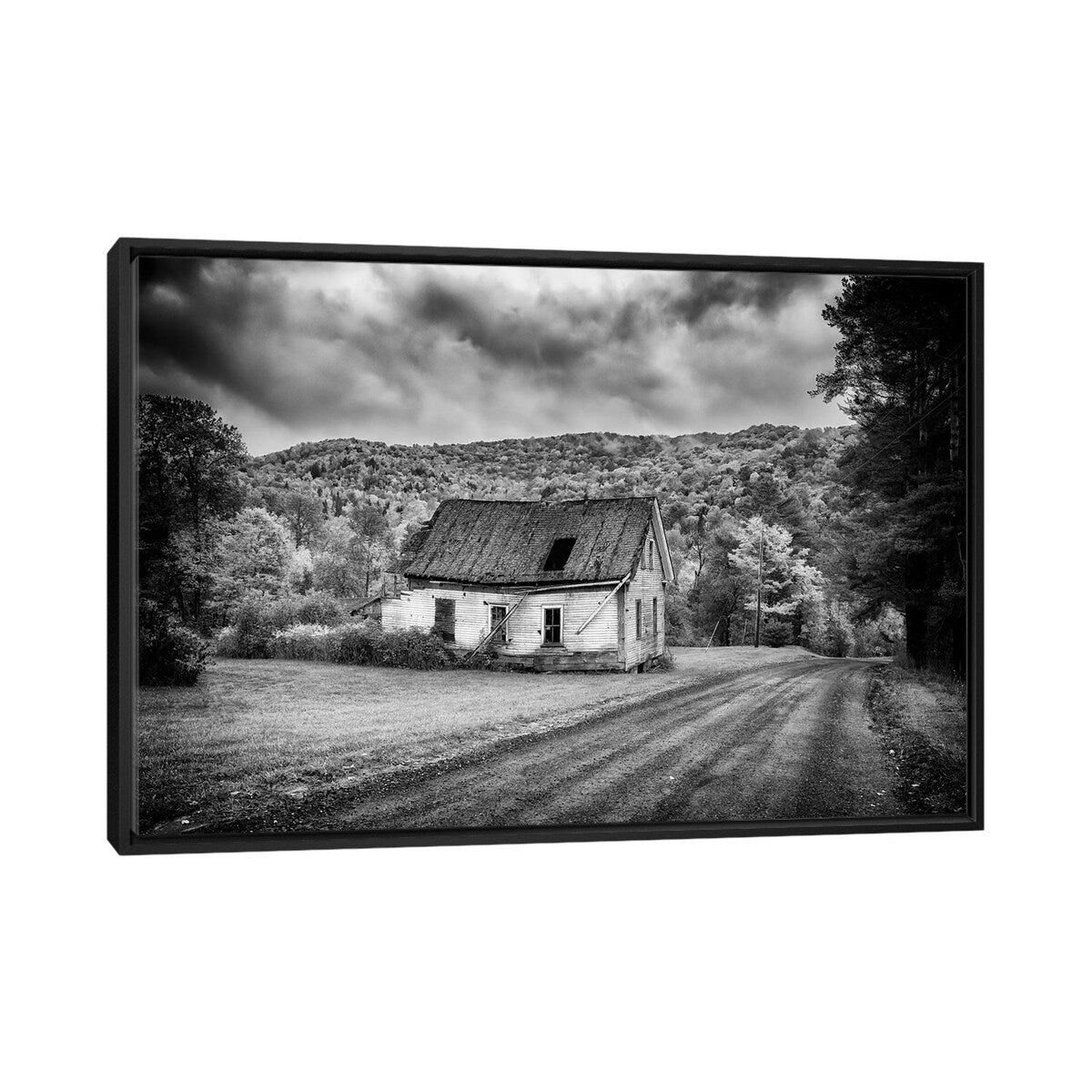 iCanvas "Forgotten Black And White" by Rick Berk Framed Canvas Print