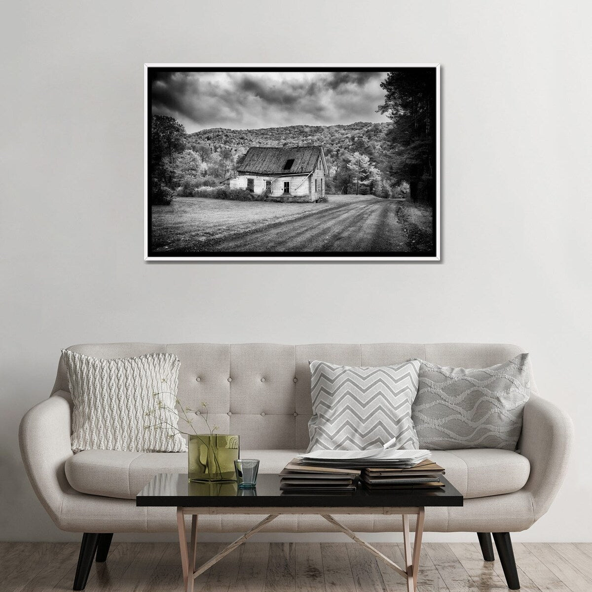 iCanvas "Forgotten Black And White" by Rick Berk Framed Canvas Print
