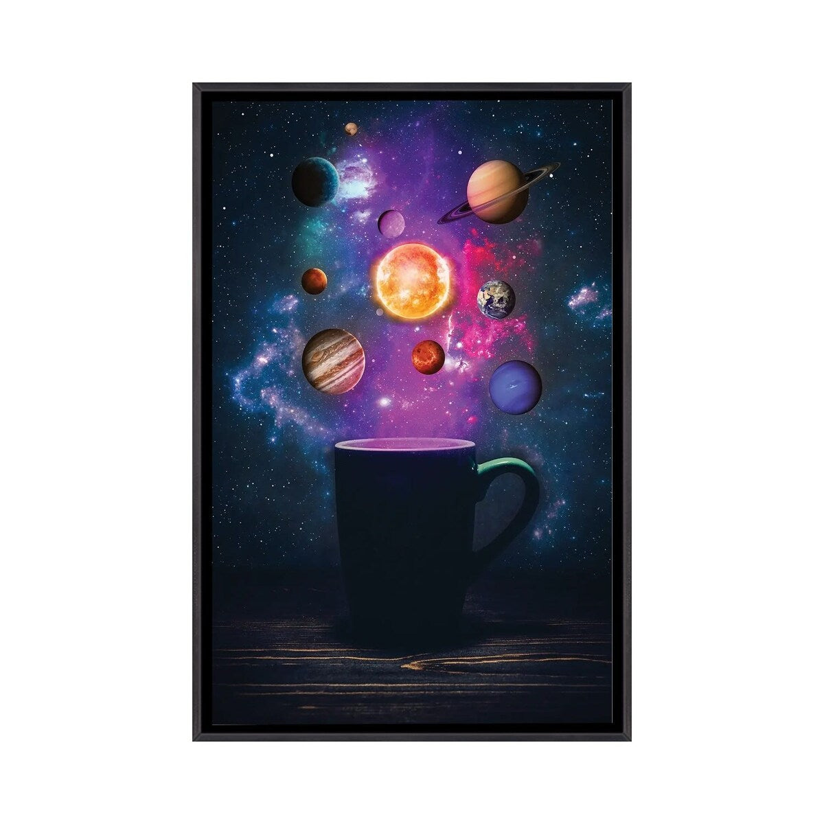 iCanvas "Galaxy System Cup Coffee" by GEN Z Framed
