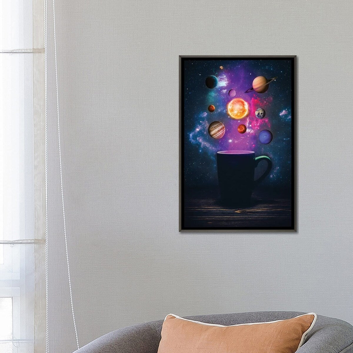 iCanvas "Galaxy System Cup Coffee" by GEN Z Framed