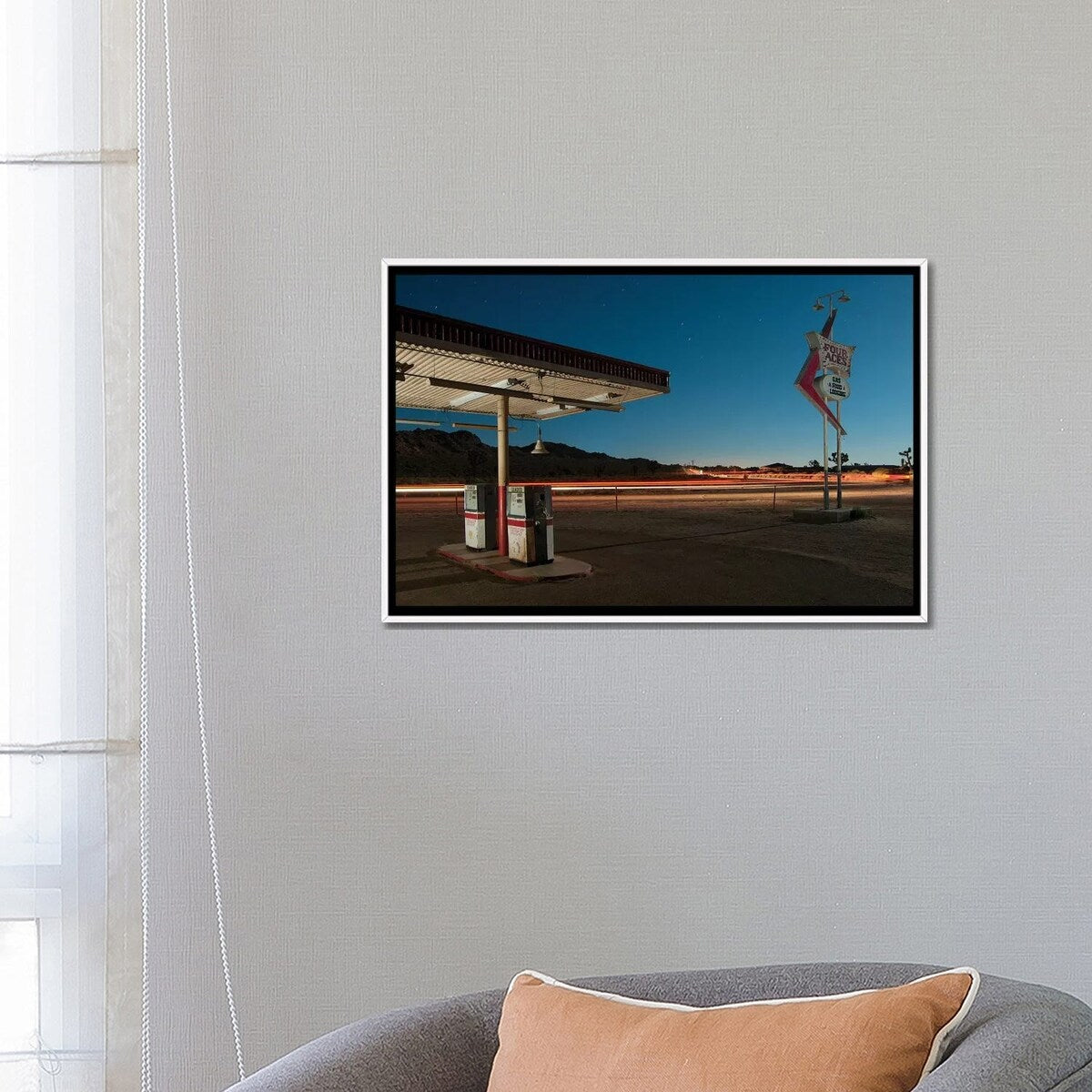 iCanvas "Gas Food Lodging" by Noel Kerns Framed