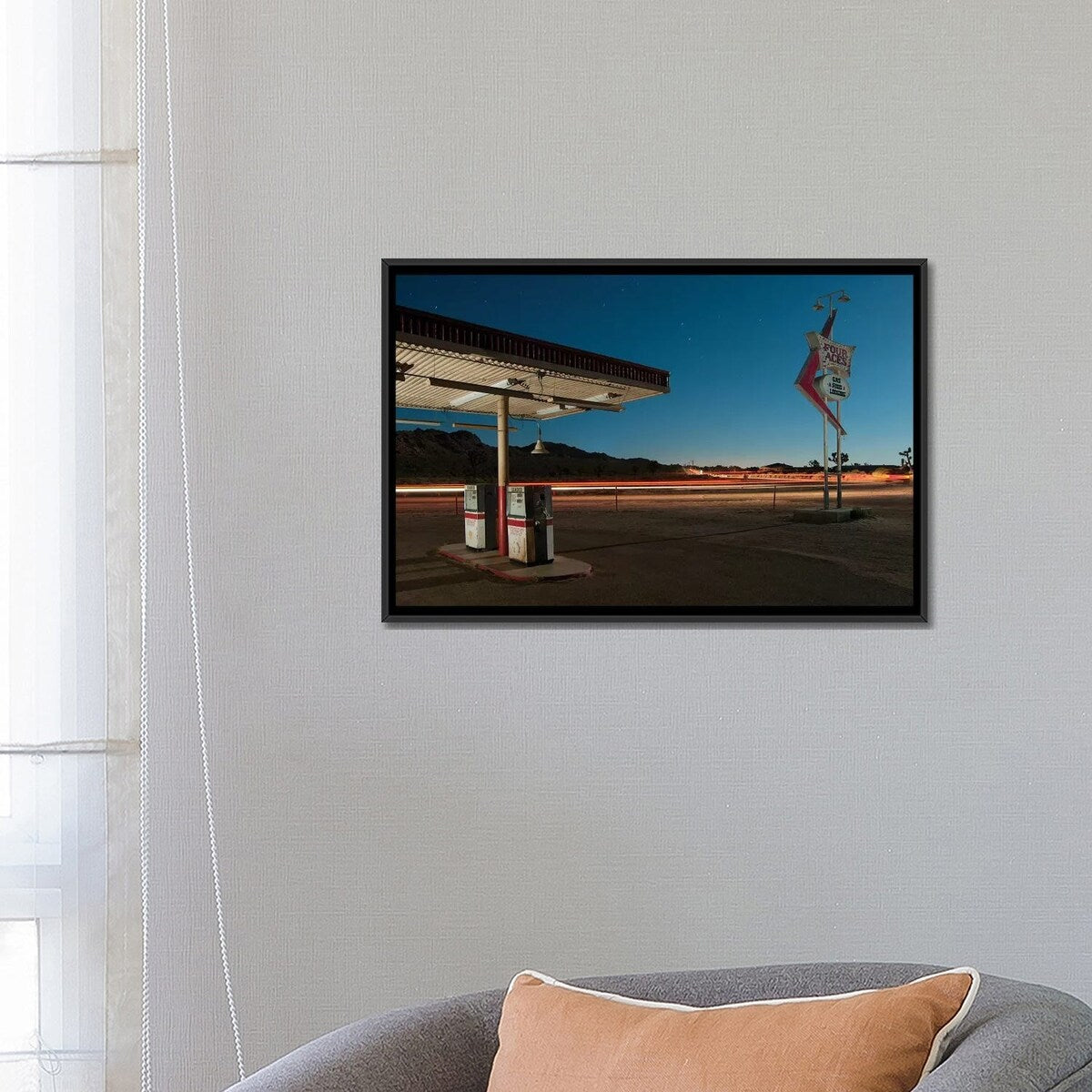 iCanvas "Gas Food Lodging" by Noel Kerns Framed