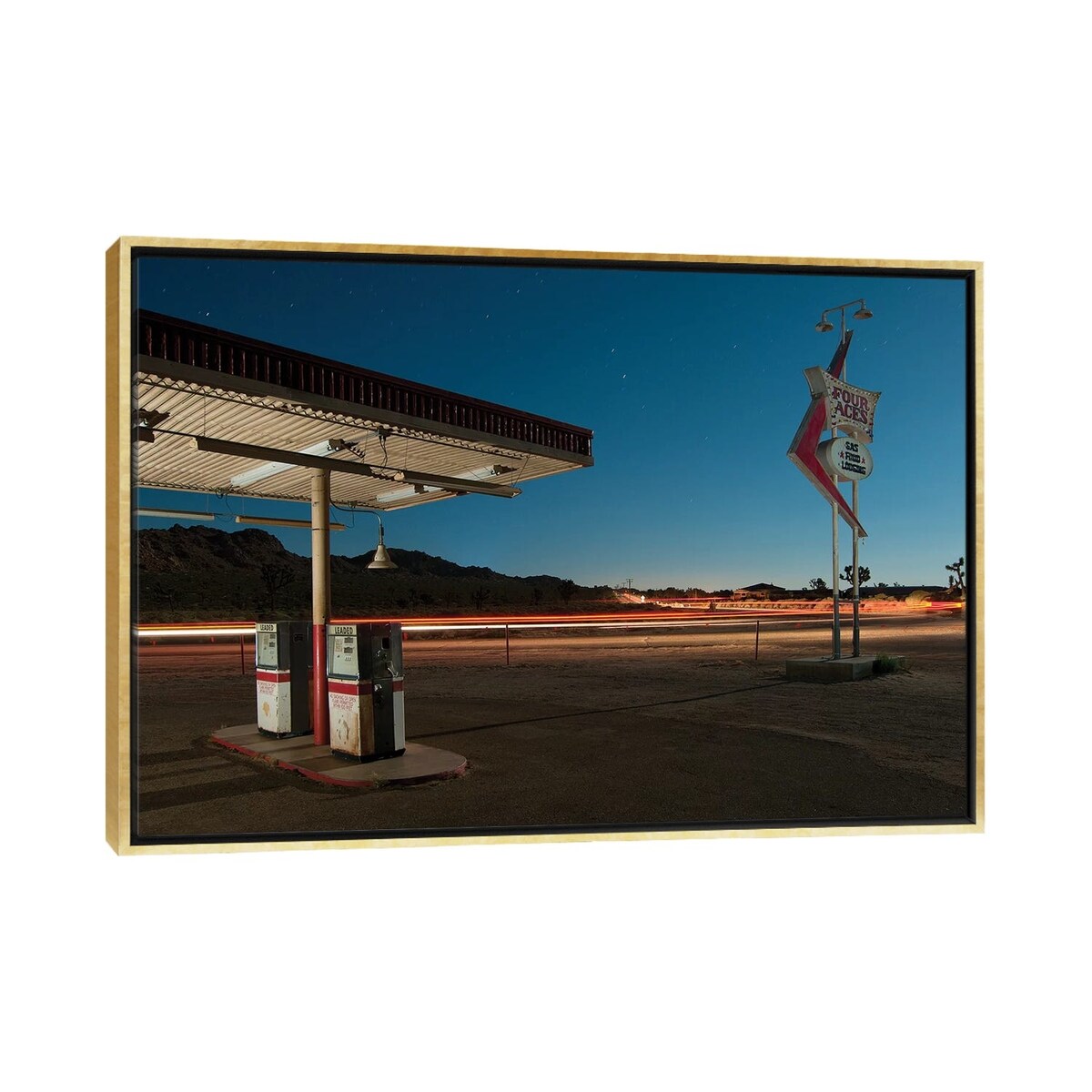 iCanvas "Gas Food Lodging" by Noel Kerns Framed