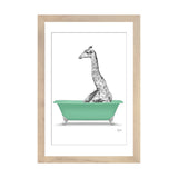 iCanvas "Giraffe In Green Bathtub" by Printable Lisa's Pets
