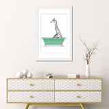 iCanvas "Giraffe In Green Bathtub" by Printable Lisa's Pets