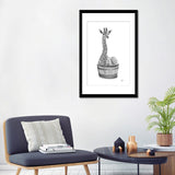 iCanvas "Giraffe In The Tub Bw" by Printable Lisa's Pets