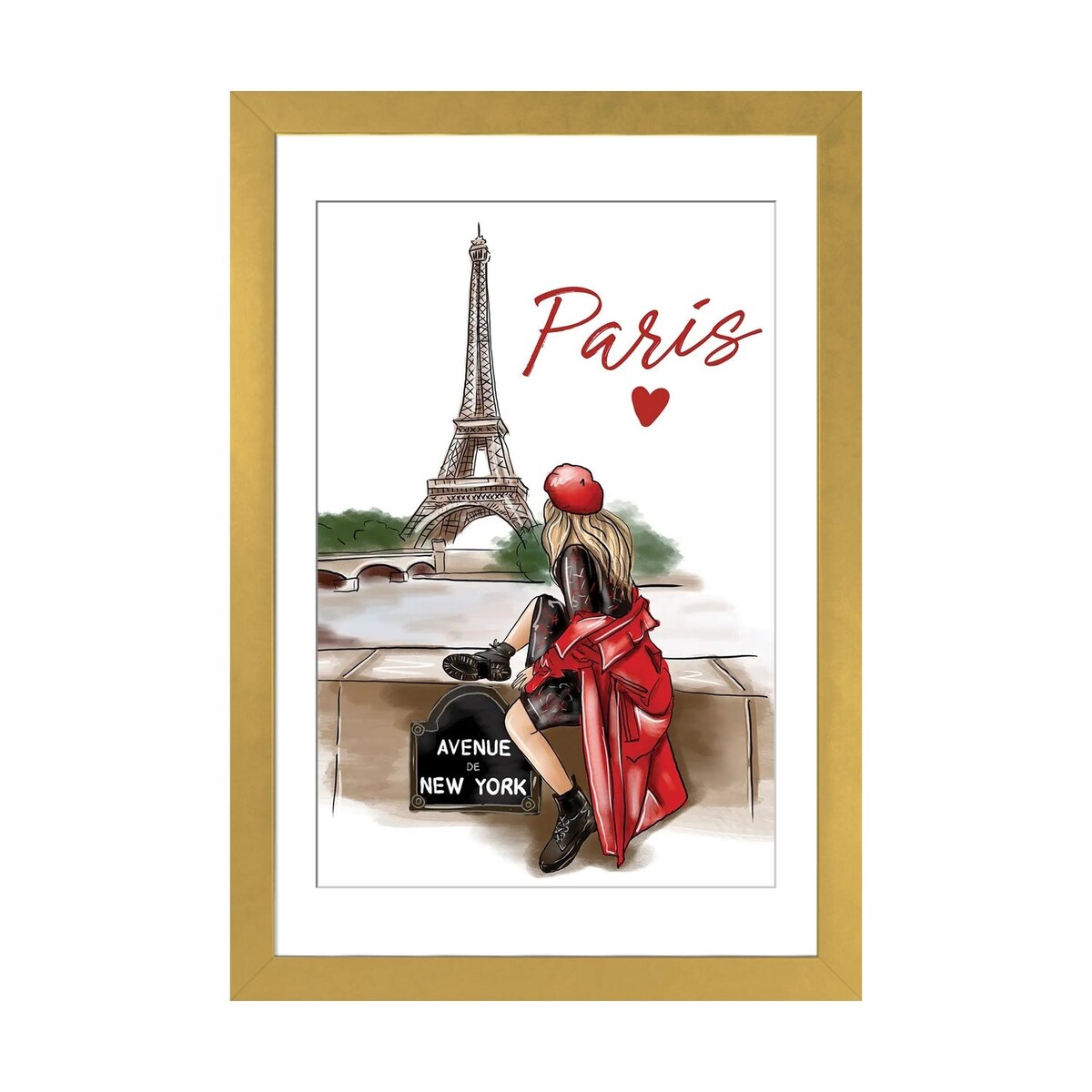 iCanvas "Girl In A Red Coat In Paris" by Criss Rosu