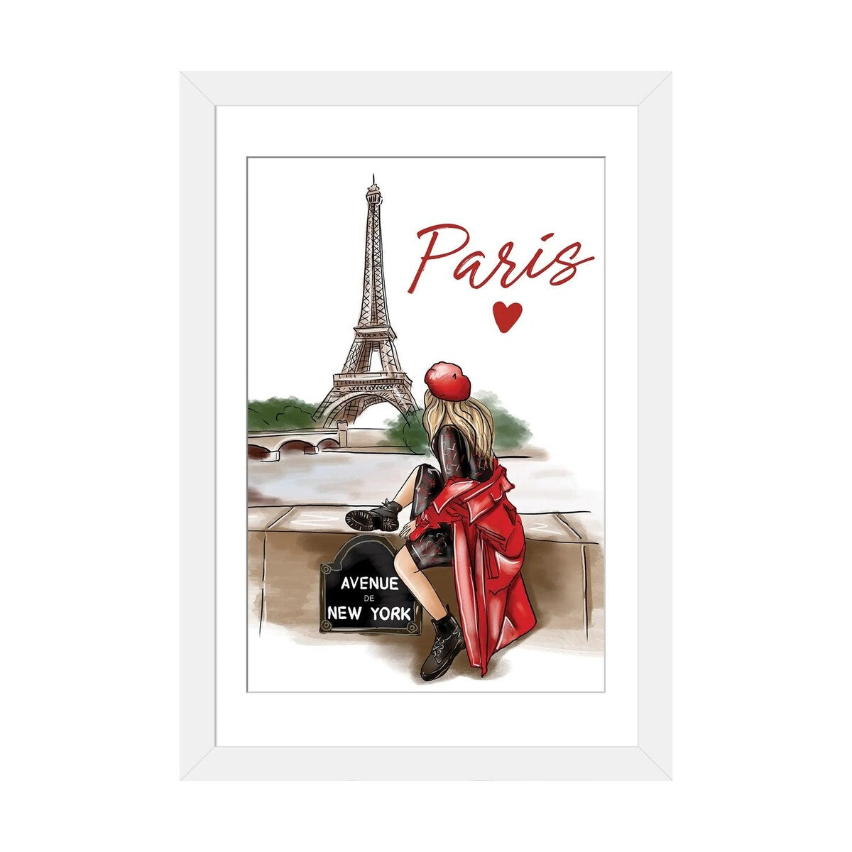 iCanvas "Girl In A Red Coat In Paris" by Criss Rosu