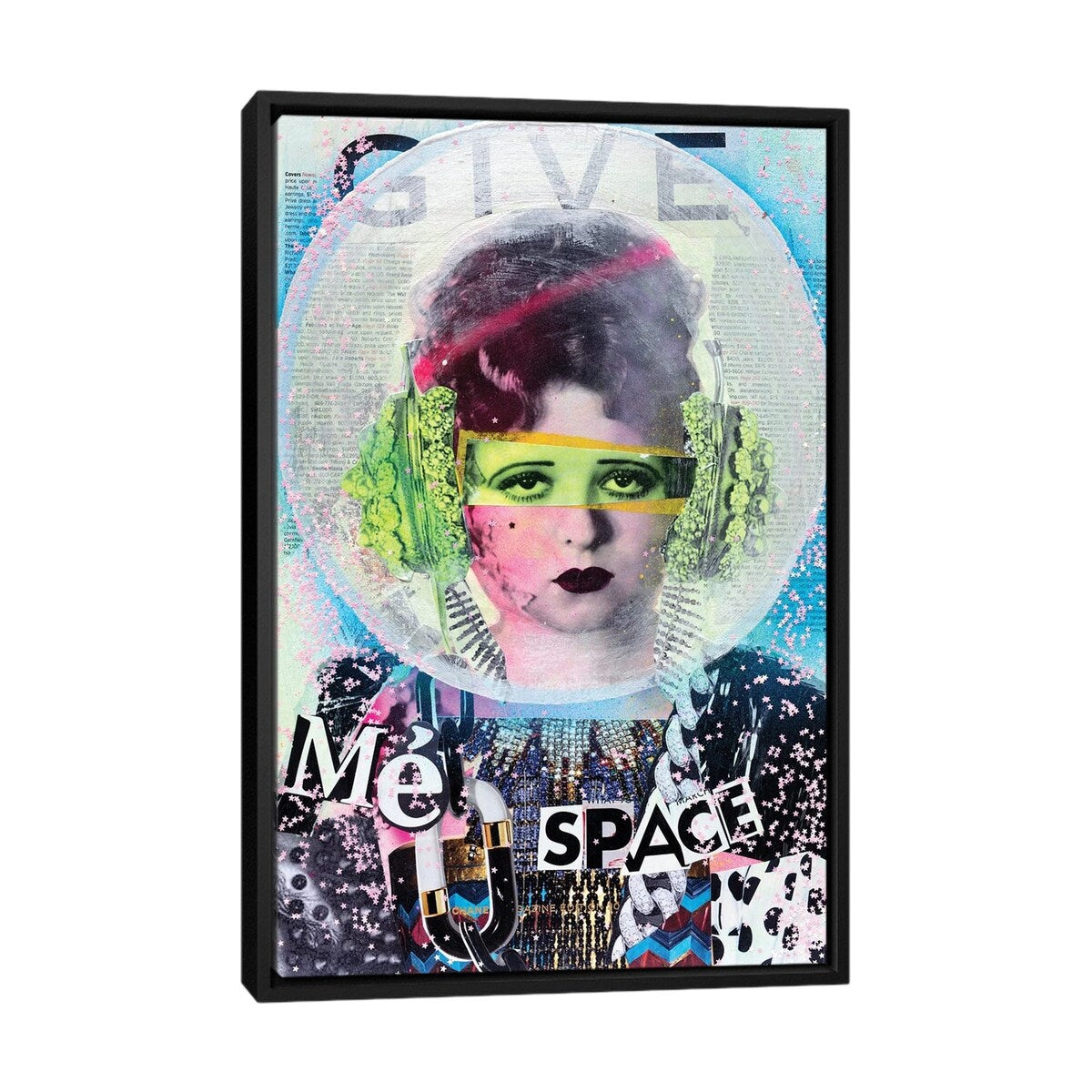 iCanvas "Give Me Space" by HOLLYWOULD STUDIOS Framed Canvas Print