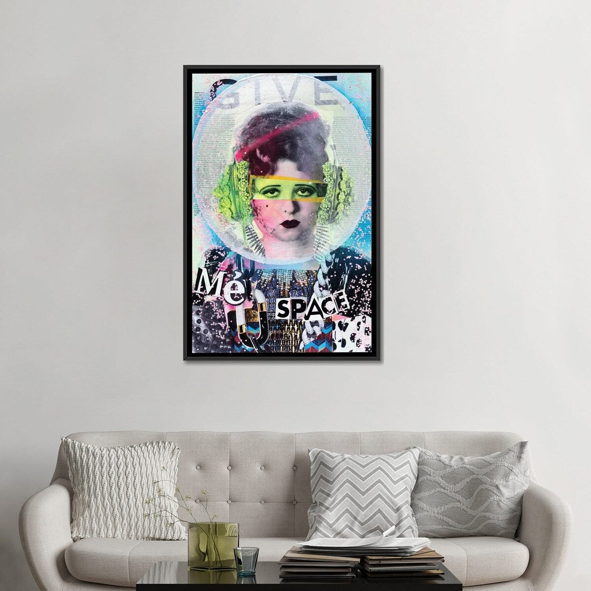 iCanvas "Give Me Space" by HOLLYWOULD STUDIOS Framed Canvas Print
