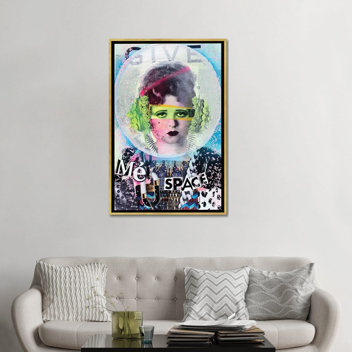 iCanvas "Give Me Space" by HOLLYWOULD STUDIOS Framed Canvas Print
