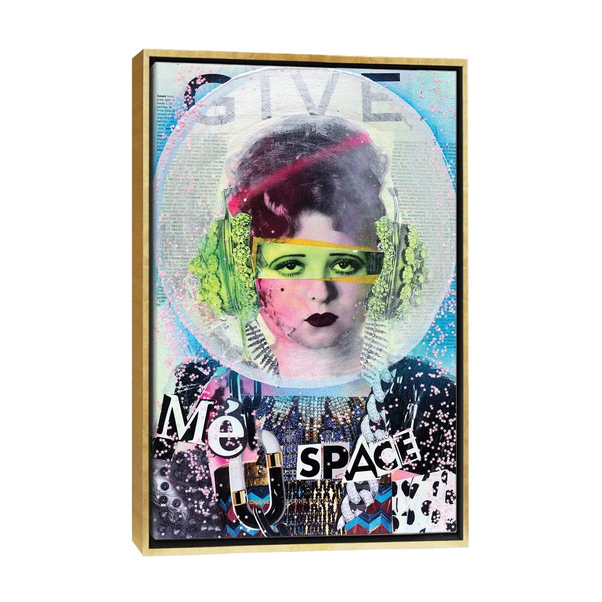 iCanvas "Give Me Space" by HOLLYWOULD STUDIOS Framed Canvas Print