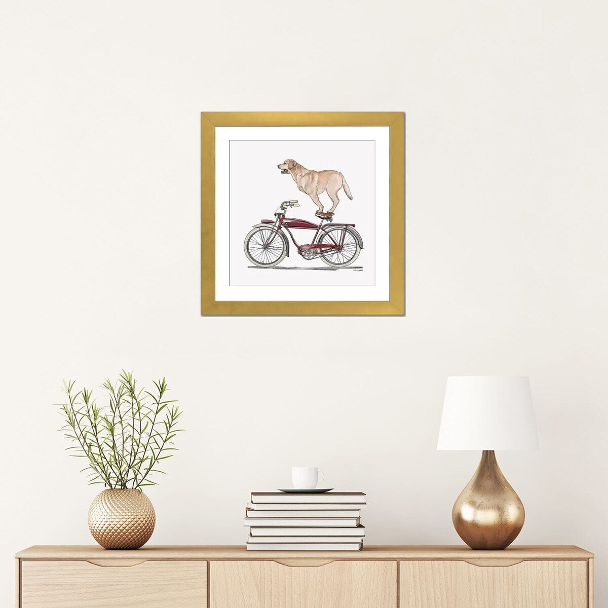 iCanvas "Golden Lab On Bicycle" by Carolynn Elshof