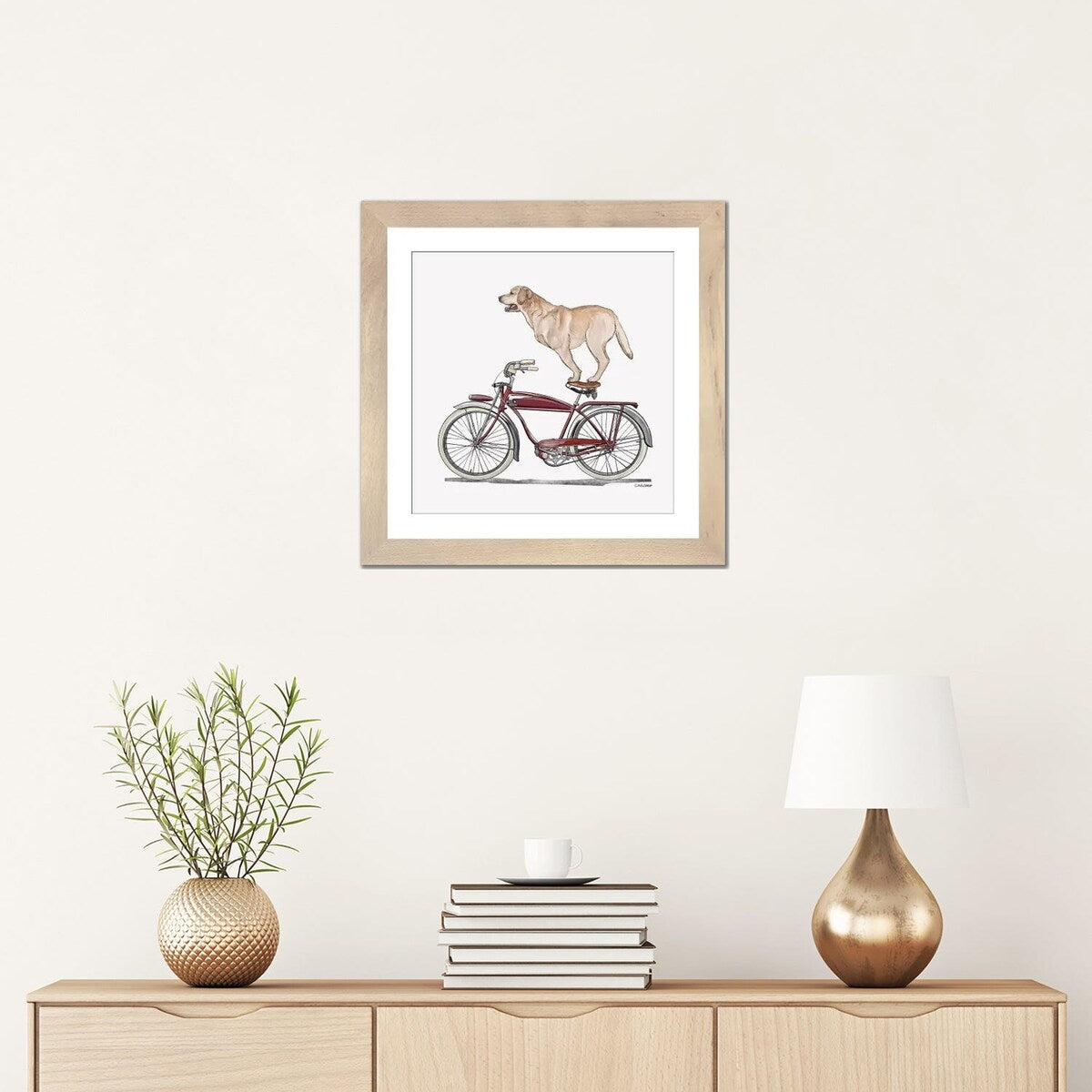 iCanvas "Golden Lab On Bicycle" by Carolynn Elshof