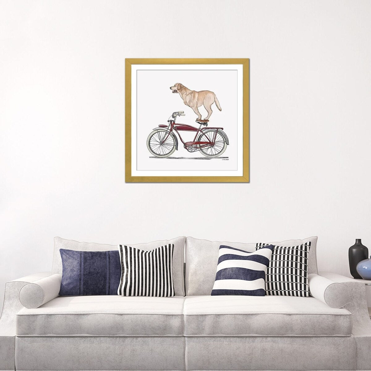 iCanvas "Golden Lab On Bicycle" by Carolynn Elshof
