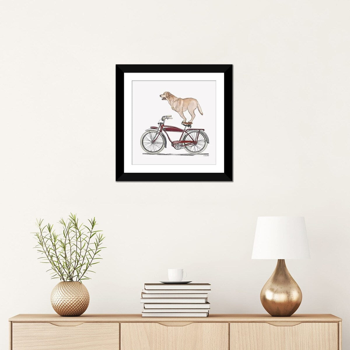 iCanvas "Golden Lab On Bicycle" by Carolynn Elshof