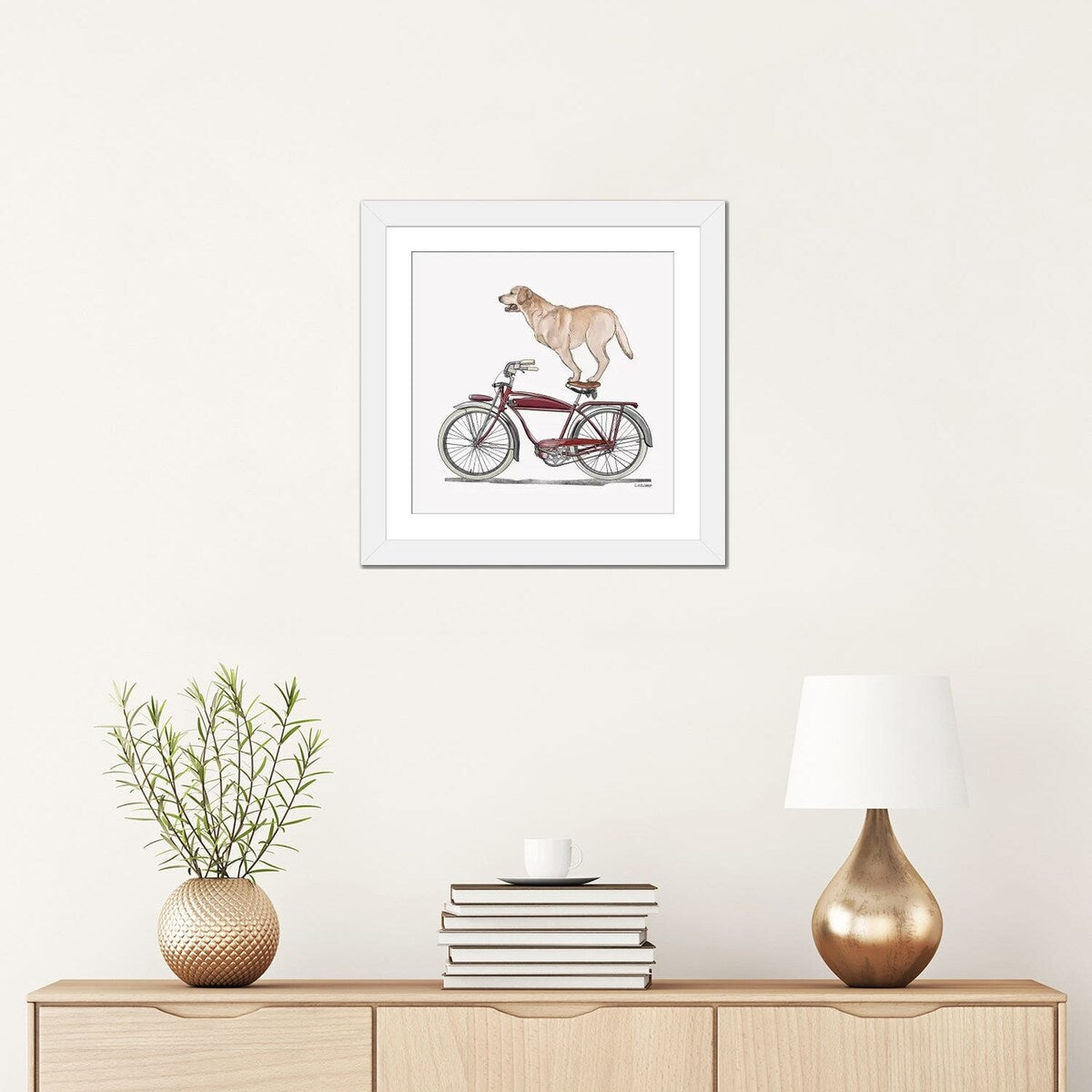 iCanvas "Golden Lab On Bicycle" by Carolynn Elshof