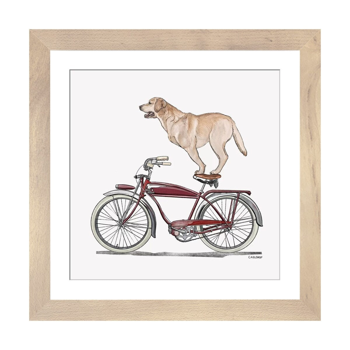 iCanvas "Golden Lab On Bicycle" by Carolynn Elshof