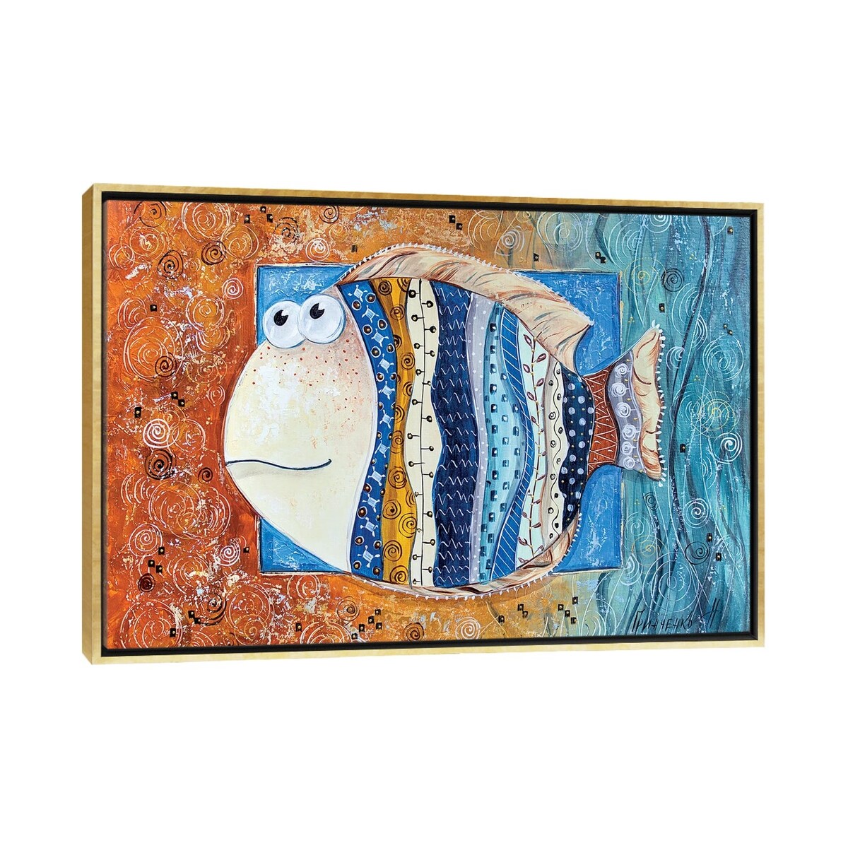 iCanvas "Good Luck Fish" by Natalia Grinchenko Framed Canvas Print