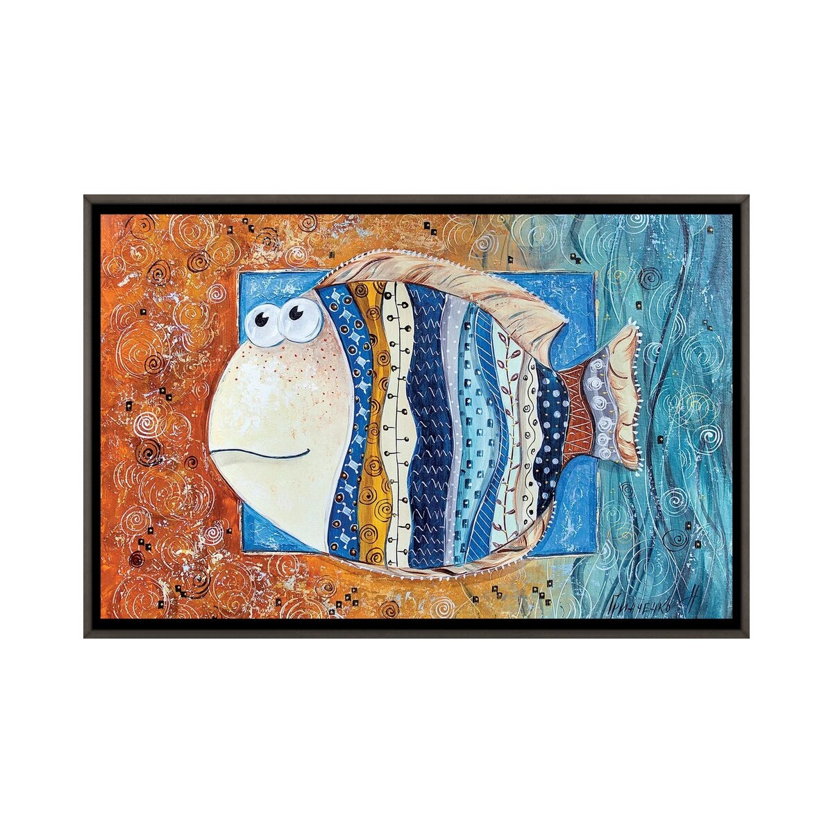iCanvas "Good Luck Fish" by Natalia Grinchenko Framed