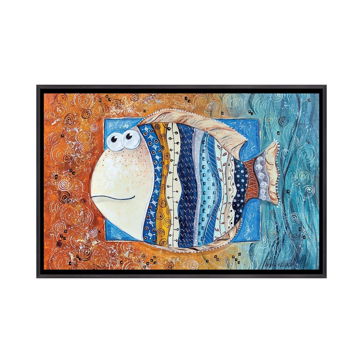 iCanvas "Good Luck Fish" by Natalia Grinchenko Framed