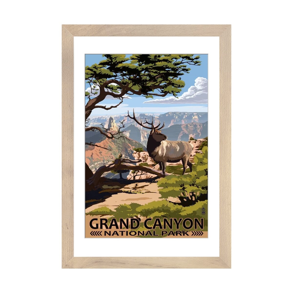 iCanvas "Grand Canyon National Park (Elk At The South Rim)" by Lantern Press