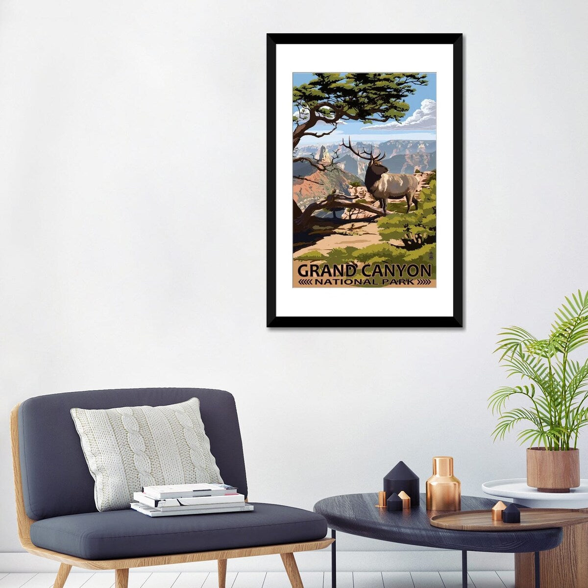 iCanvas "Grand Canyon National Park (Elk At The South Rim)" by Lantern Press