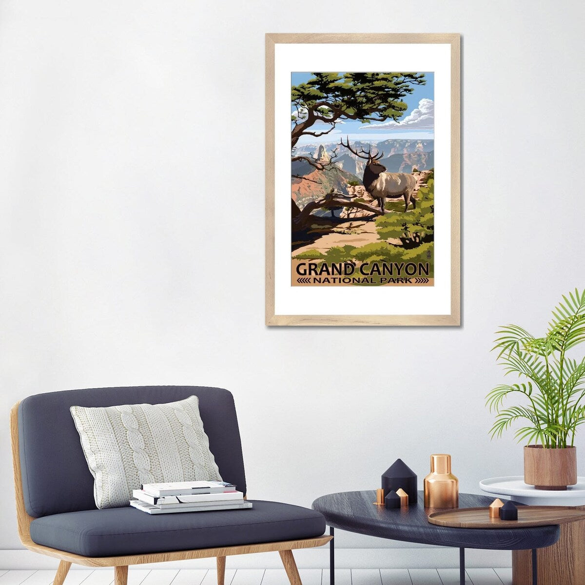 iCanvas "Grand Canyon National Park (Elk At The South Rim)" by Lantern Press